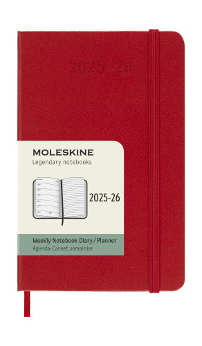 Moleskine DHF218WN2Y26 Agenda 18M Semanal 2025-2026 Tapa Dura Rojo 9 x 14 cm
