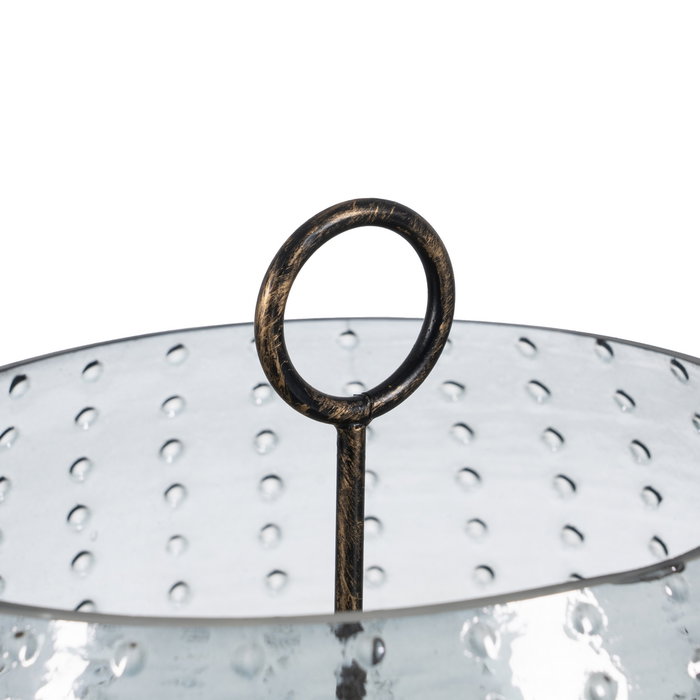 Portavelas Gris Cristal Decoración 28 X 28 X 25 cm