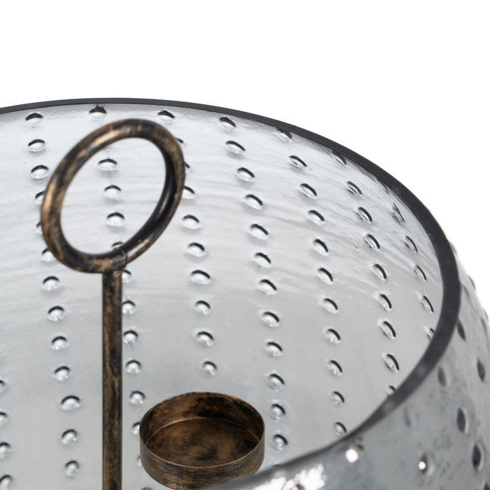 Portavelas Gris Cristal Decoración 28 X 28 X 25 cm