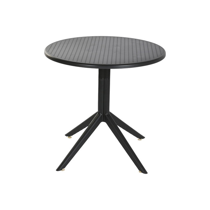 DKD Home Decor Mesa de Metal y PP Reciclado Negra 80x80x75