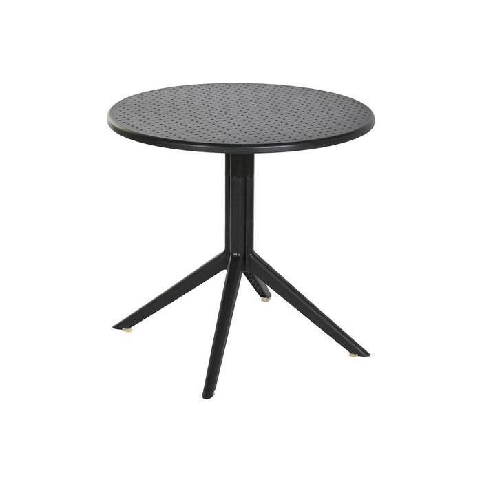 DKD Home Decor Mesa de Metal y PP Reciclado Negra 80x80x75