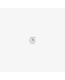 Radiant Piercing Silver Botón SHELL Gris de 1cm para Mujer