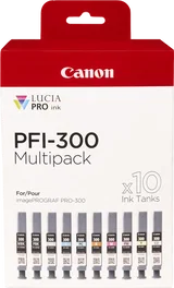 Canon Multipack de tinta PFI-300 con 10 cartuchos