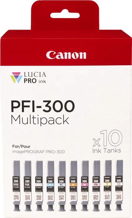 Canon PFI-300 Multipack de 10 Cartuchos de Tinta Original
