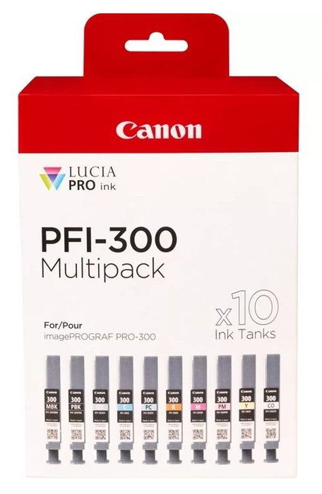 Canon Multipack de tinta PFI-300 con 10 cartuchos Canon Multipack de tinta PFI-300 con 10 cartuchos