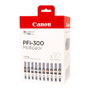 Canon PFI-300 Pack de 10 Cartuchos Multicolor Original MBK PBK C M Y PC PM R GY CO para imagePROGRAF PRO-300