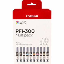 Canon PFI-300 Multipack de 10 Cartuchos de Tinta Original
