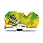 WAGO 785-607 Borna de protección de conductor de 2 polos para 35 mm² verde-amarillo