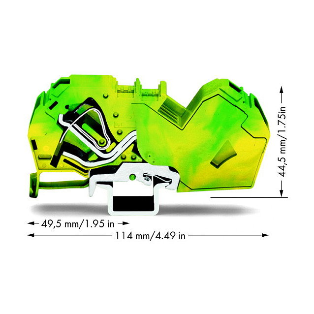 WAGO 785-607 Borna de protección de conductor de 2 polos para 35 mm² verde-amarillo