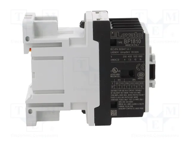 LOVATO ELECTRIC Contactor BF 3-polar 18A 24VDC