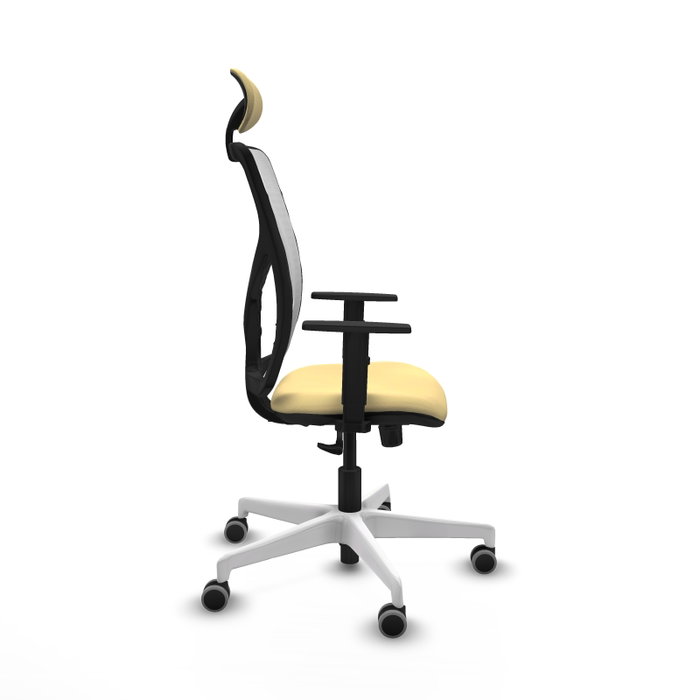 PIQUERAS Y CRESPO Silla de oficina Motilla con mecanismo Sincro, Crema y Blanco