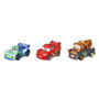 Mattel Coche Cars Mini Set 3 Unidades Carrocería Metálica Ruedas Giratorias Modelos Surtidos