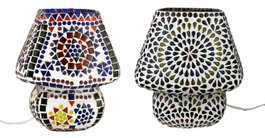 DKD Home Decor Lámpara de Sobremesa de Cristal Mosaico Multicolor