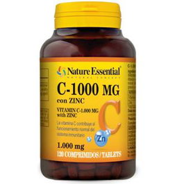 NATURE ESSENTIAL Vitamina C 1000Mg + Zinc 120 Comprimidos - Complemento Alimenticio para el Sistema Inmune