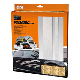 Foliatec FO33934 Vinilo Decorativo para Coche, Diseño Líneas Plata, Personalización Carrocería, PVC Resistente a la Intemperie
