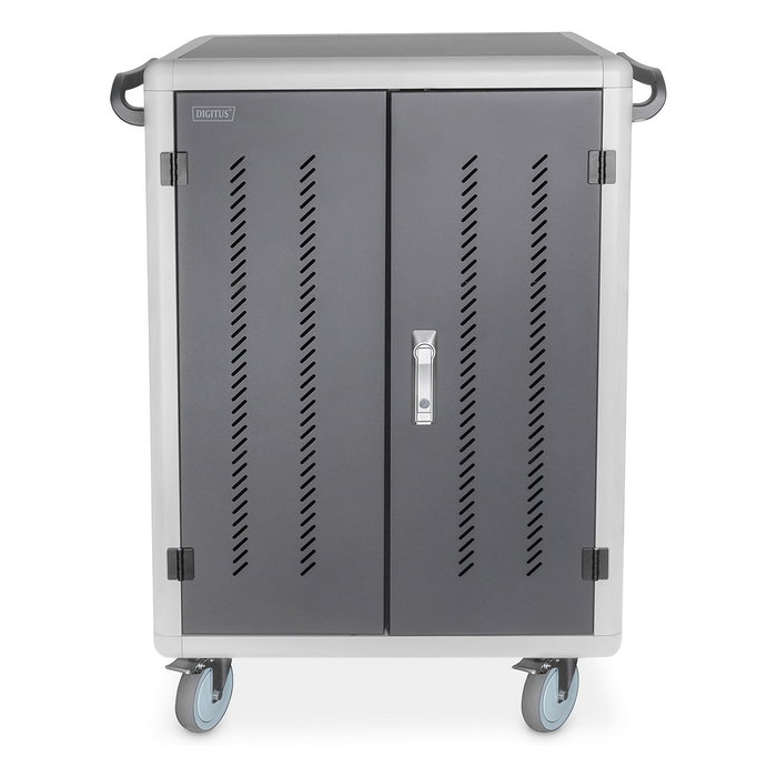 Digitus Armario de Carga Móvil para 30 Portátiles/Tabletas hasta 15.6", USB-C, con Desinfección UV-C, 540W, Negro, Ruedas, Gestión de Cables, Cierre con Llave