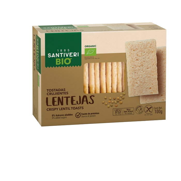SANTIVERI Tostadas Ligeras de Lentejas Bio 100g SANTIVERI Tostadas Ligeras de Lentejas Bio 100g