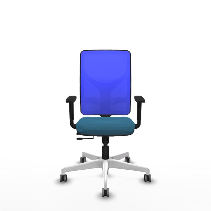 PIQUERAS Y CRESPO Silla de oficina Motilla con mecanismo Sincro/Traslack Verde petróleo y Azul