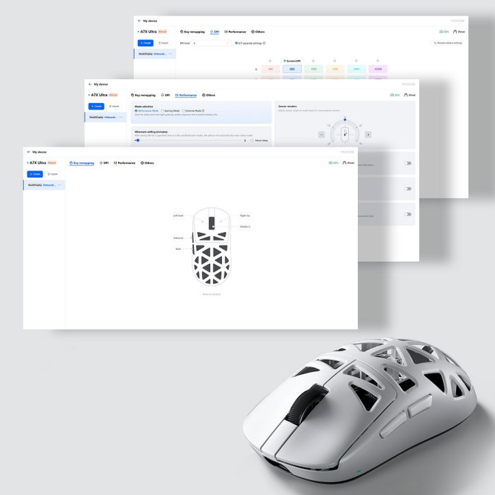 Mchose MC-A7X-1 Ratón Gaming Inalámbrico, 42000 DPI, USB-C, Blanco Mchose MC-A7X-1 Ratón Gaming Inalámbrico, 42000 DPI, USB-C, Blanco