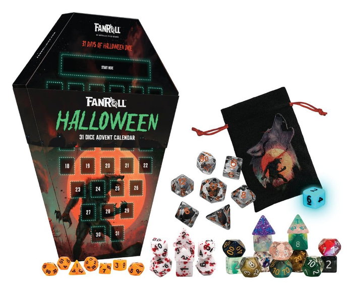 FanRoll Halloween Calendario de Adviento 31 días Dice Goblin Werewolf 2026