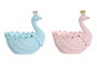 DKD Home Decor Bandeja Vaciabolsillos Resina Surtido de 2 Unidades, 23x14,3x23 cm de colores azul celeste y rosa palo