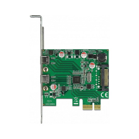 DeLOCK PCIe x1 Card VL805 con 2 puertos externos USB 3.2 Gen 1 Type-C de 5 Gbps, compatible Full/Low Profile y Windows 10/8.1