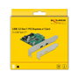 DeLOCK Tarjeta PCI Express x1 a 2 x USB 3.2 Gen 1 Type-C™