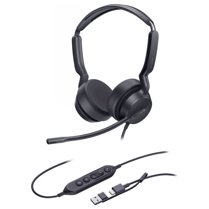 Yealink UH42 Dual UC Auricular USB-C/A para Llamadas y Música Alámbrico Negro