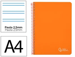 Liderpapel Cuaderno Espiral Witty A4 Tapa Dura Naranja