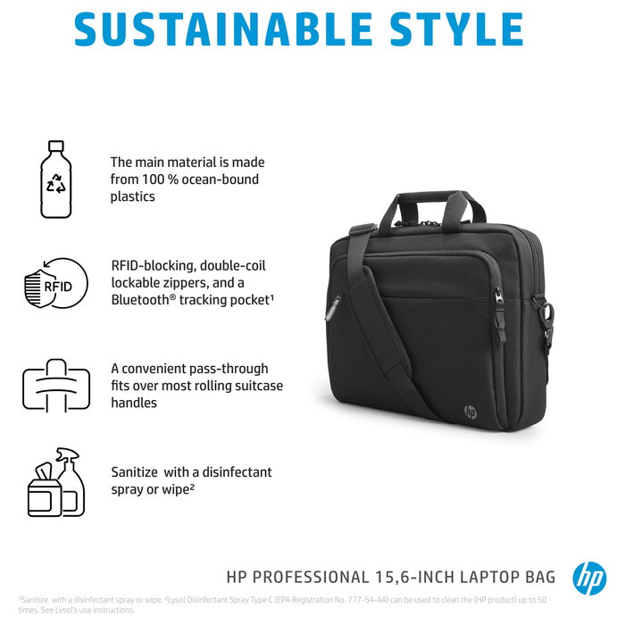 HP Maletín Professional 15.6 pulgadas Negro 500S7AA