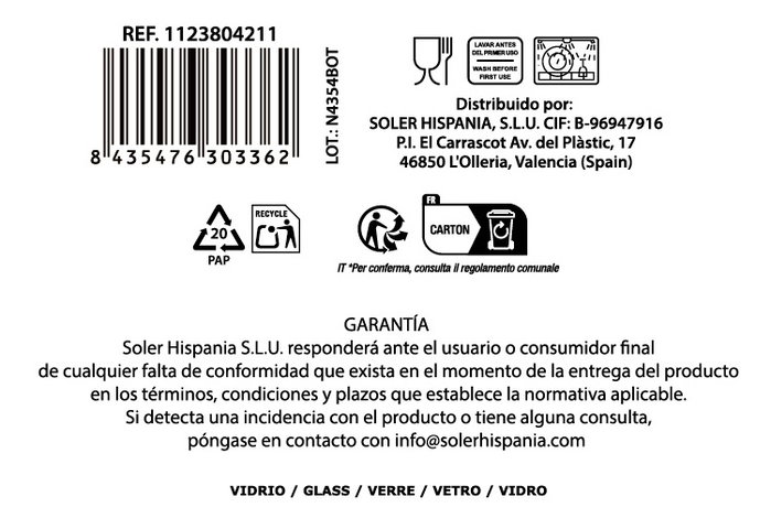 La Mediterranea Vaso Ariza 400ml La Mediterranea Vaso Ariza 400ml