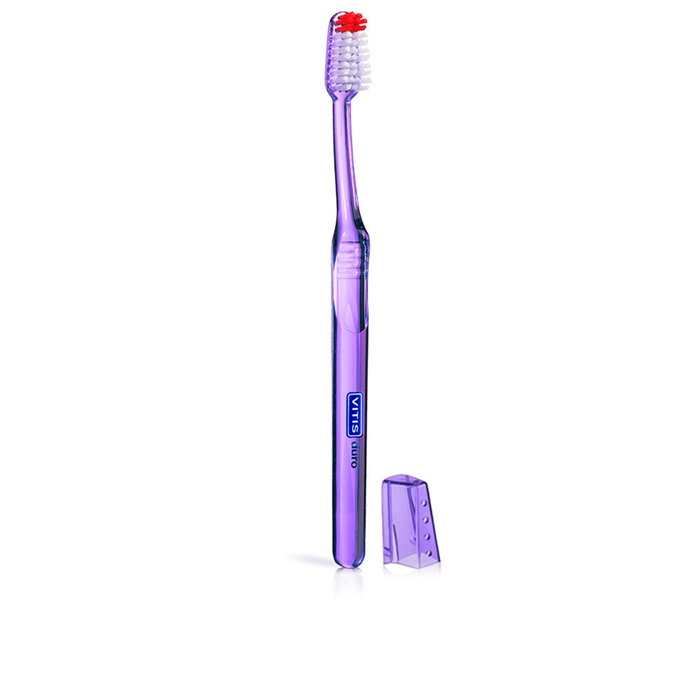 VITIS Cepillo Dental Duro 1 unidad - Cabezal Diamantado con Filamentos Ondulados para Limpieza Interdental, Cuello Flexible y Mango Ergonómico Antideslizante VITIS Cepillo Dental Duro 1 unidad - Cabezal Diamantado con Filamentos Ondulados para Limpieza Interdental, Cuello Flexible y Mango Ergonómico Antideslizante