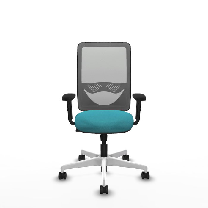 PIQUERAS Y CRESPO Silla de oficina Zulema con mecanismo Sincro, Tela Turquesa y Malla Gris PIQUERAS Y CRESPO Silla de oficina Zulema con mecanismo Sincro, Tela Turquesa y Malla Gris