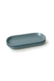 Hermia X00019050 Juego de Platos de Servicio en Gres Cerámico Color Verde Mate (2 Piezas)