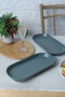 Hermia X00019050 Juego de Platos de Servicio en Gres Cerámico Color Verde Mate (2 Piezas)
