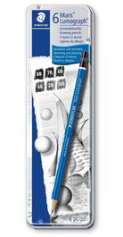 Staedtler 100 G6 Estuche de Metal con 6 Lápices (8B, 7B, 6B, 4B, 2B, HB)