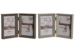 DKD Home Decor Set de 2 Marcos de Fotos 10x15 en Colores Surtidos (Beige y Marrón)