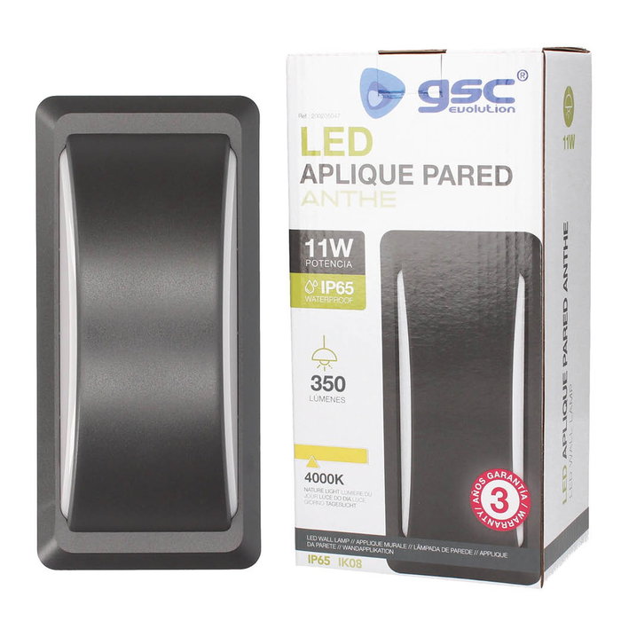 GSC Evolution Aplique pared LED Anthe 11W Gris antracita