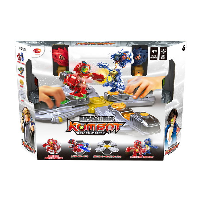 Bizak Estadio Arena Biosaurus Kombate 62008660 Arena de Combate para 4 Jugadores con Efectos de Luz y Sonido
