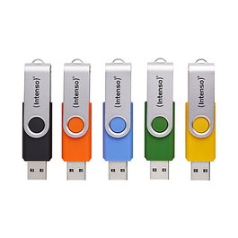 Intenso USB Stick 3.2 Multipack x5 256GB Office Line Memoria USB Giratoria Multicolor