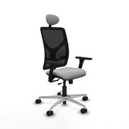 PIQUERAS Y CRESPO Silla de oficina Motilla con mecanismo Sincro/Traslack, Gris claro y Negro