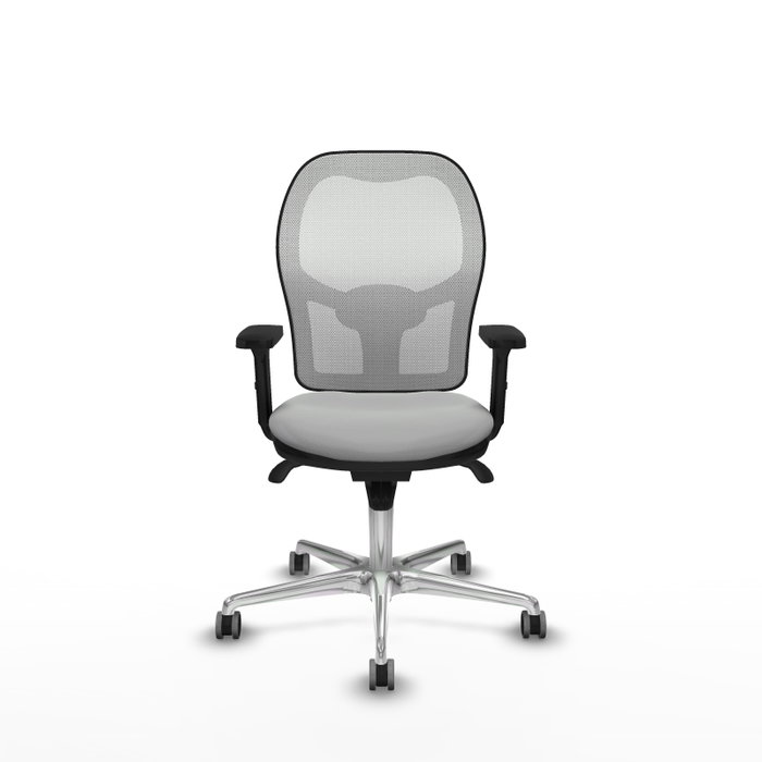PIQUERAS Y CRESPO Silla de oficina Jorquera con mecanismo Sincro, Gris claro y Blanco
