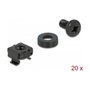 DeLOCK Kit de montaje para gabinete de red 20 piezas negro M6