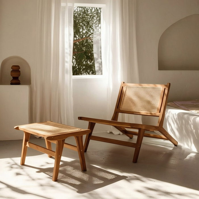 Reposapiés Natural Madera 60,50 X 45 X 35,50 cm Reposapiés Natural Madera 60,50 X 45 X 35,50 cm