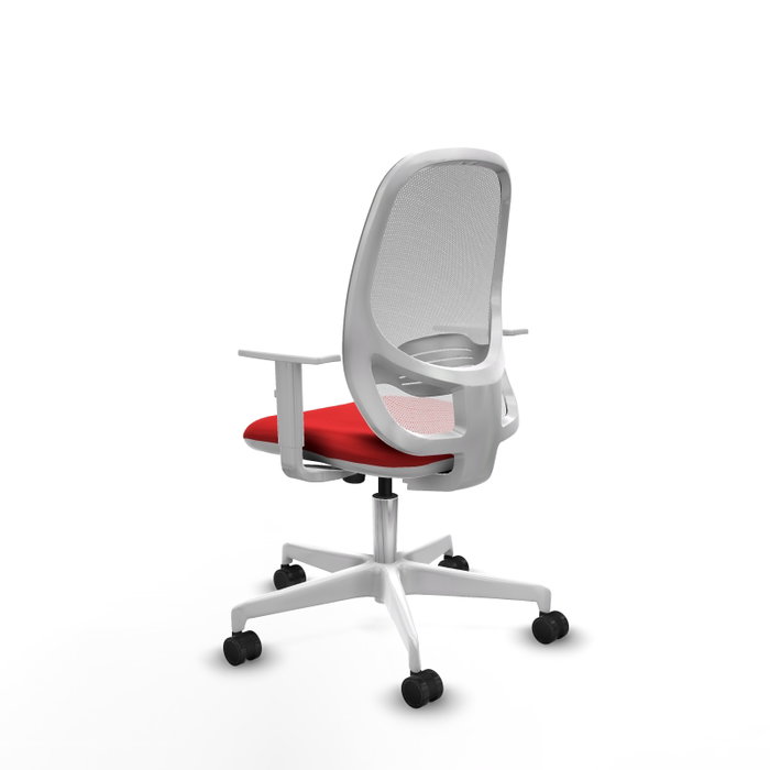 PIQUERAS Y CRESPO Silla de oficina Cilanco con mecanismo Sincro, Rojo y Blanco