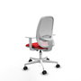 PIQUERAS Y CRESPO Silla de oficina Cilanco con mecanismo Sincro, Rojo y Blanco