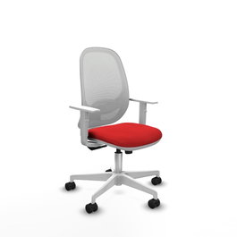 PIQUERAS Y CRESPO Silla de oficina Cilanco con mecanismo Sincro, Rojo y Blanco