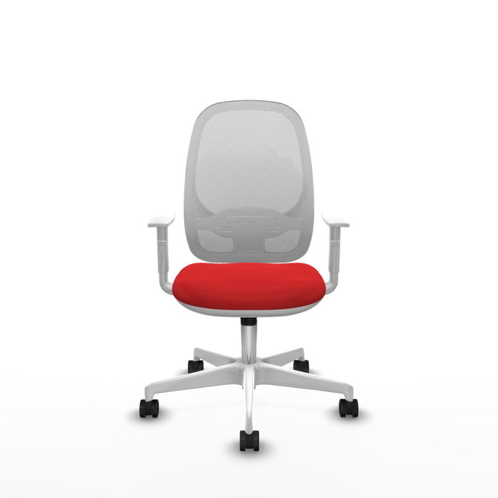 PIQUERAS Y CRESPO Silla de oficina Cilanco con mecanismo Sincro, Rojo y Blanco