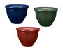 IBERGARDEN Maceta Redonda 25 cm Plástico Azul Rojo Verde Surtidos (Set de 12)