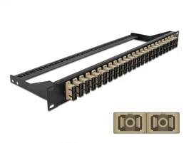 DeLOCK Panel de parches de fibra 19″ 24 puertos SC Duplex beis